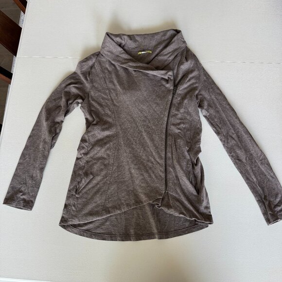 Gianni Bini Women's Sweater Wool Cotton Blend Medium Asymmetrical Zip Shawl - Picture 1 of 9